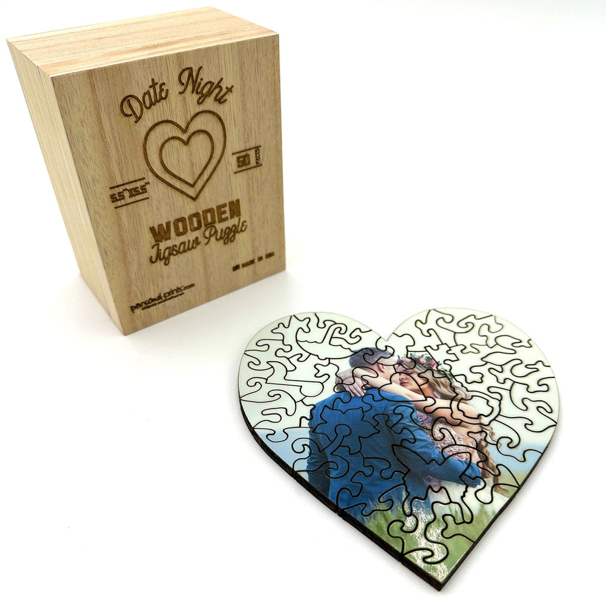 Wooden Jigsaw Puzzle | Heart Shaped Puzzle with Your Photo from Personal Prints