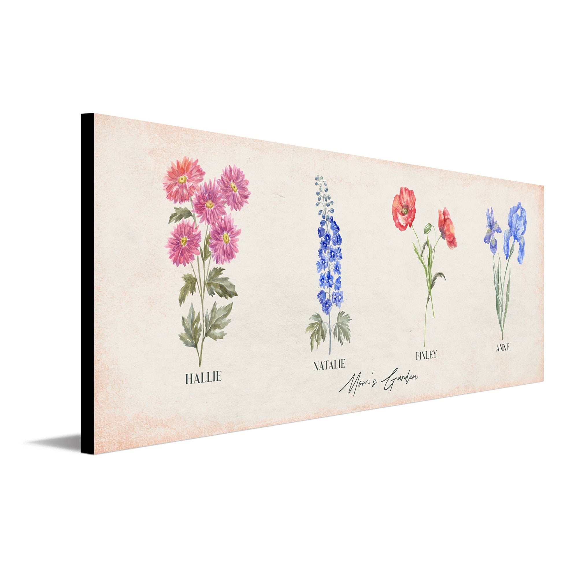 Gift for Mom - Sign Personalized with Kids Names and birth month flowers