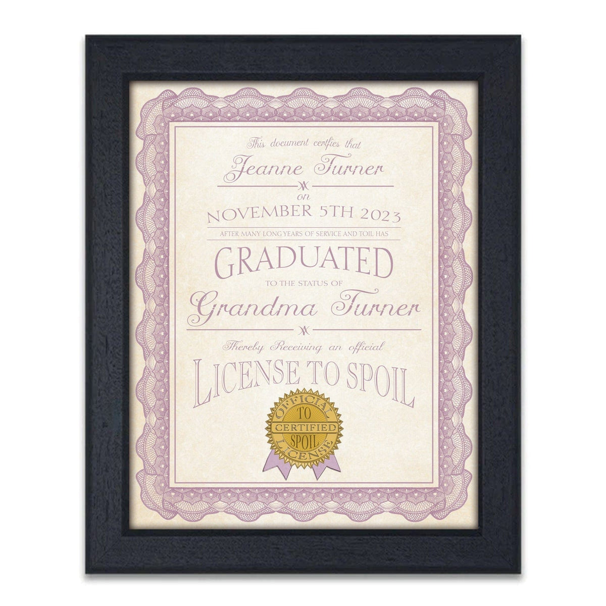 Grandma&#39;s license to spoil the grandchildren from Personal Prints