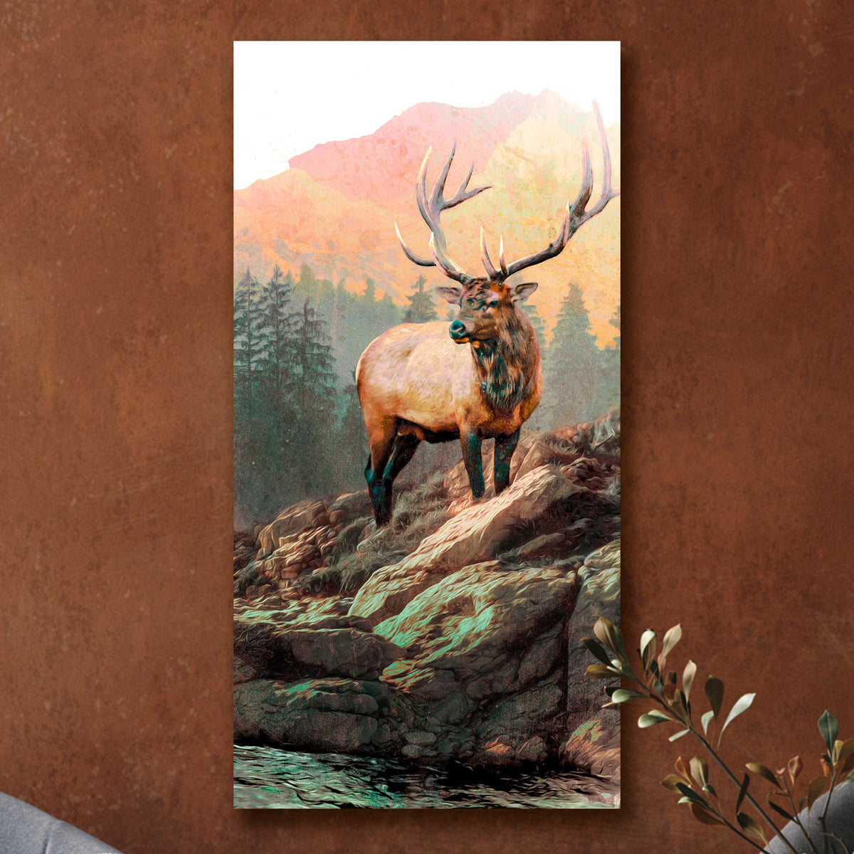 Lifestyle of Rustic Colorado Wildlife Elk Art Print