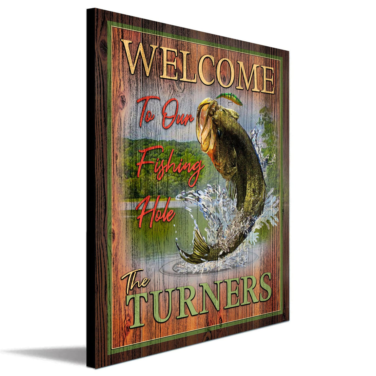 Personalized gift for the bass fisherman - wood sign from Personal Prints