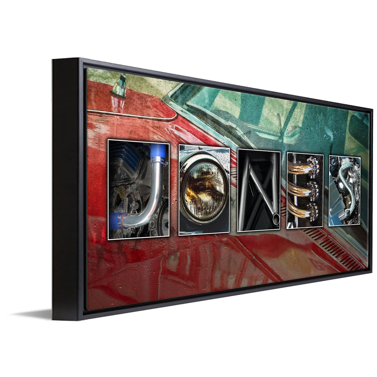 Personal-Prints art 16"x32" Float Framed Canvas Automobile Cars Letter Name Print