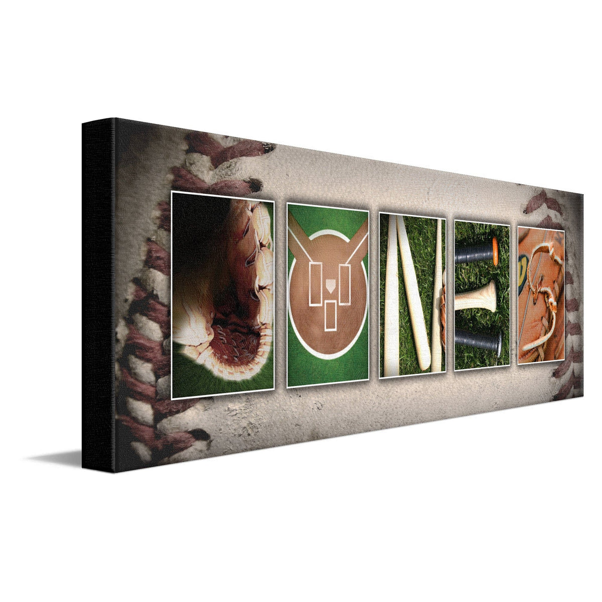 Personal-Prints art 10"x30" Stretched Canvas Baseball Name Art Print