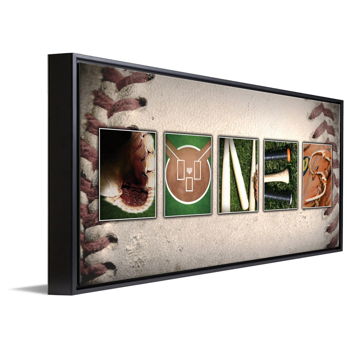 Personal-Prints art 16"x32" Float Framed Canvas Baseball Name Art Print