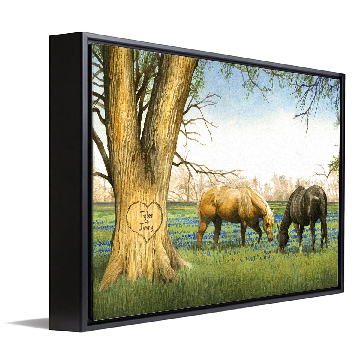 Personal-Prints art 12"x16" Float Framed Canvas Bluebonnet Spring