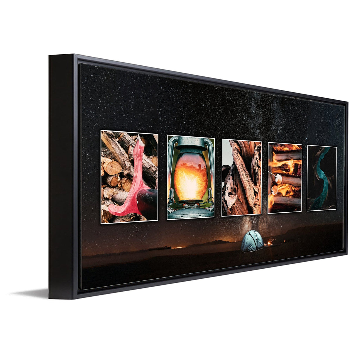 Personal-Prints art 16"x32" Float Framed Canvas Camping / Outdoors Letters Name Print