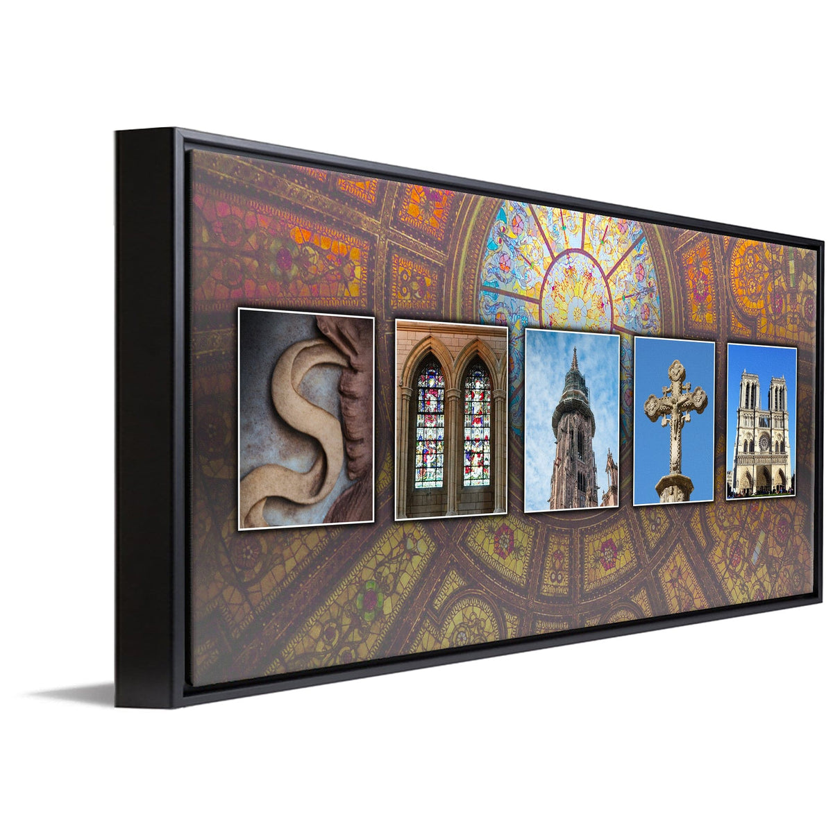Personal-Prints art 16"x32" Float Framed Canvas Cathedral Architecture Letter Name Print
