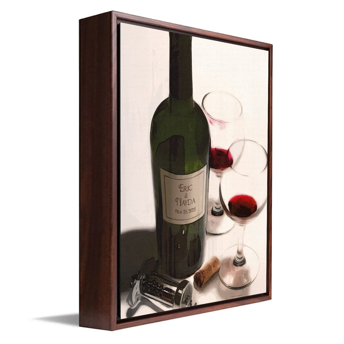 Personal-Prints art 12"x16" Float Framed Canvas Drinks For Two