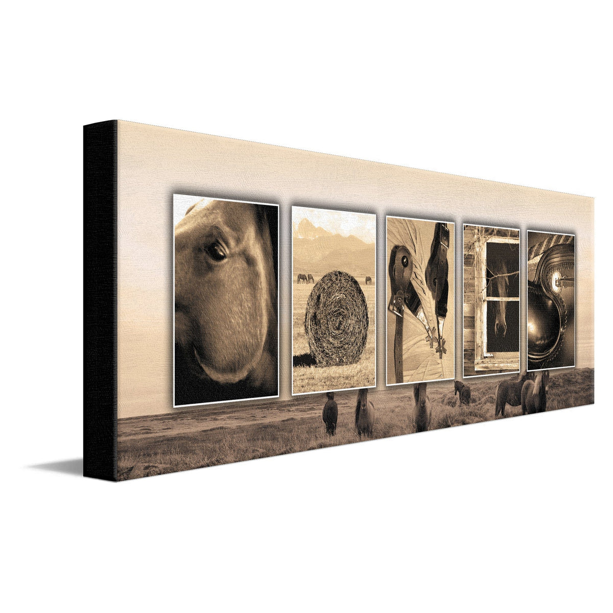 Personal-Prints art 10"x30" Stretched Canvas Equestrian Horse Letter Art