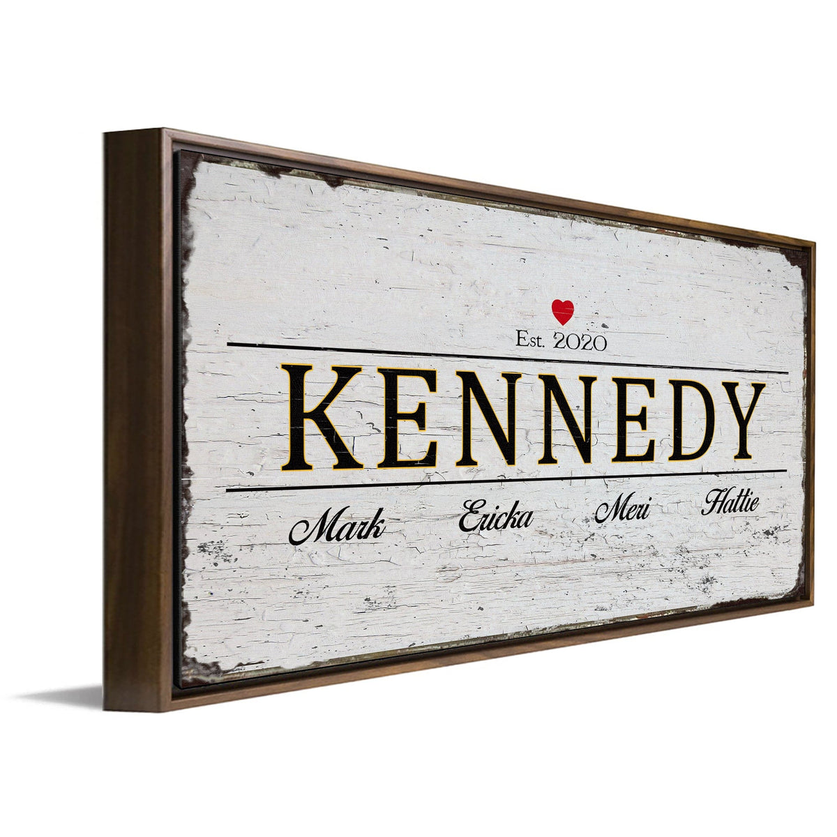 Personal-Prints art WHITE - 16"x32" Float Framed Canvas Family Name Art
