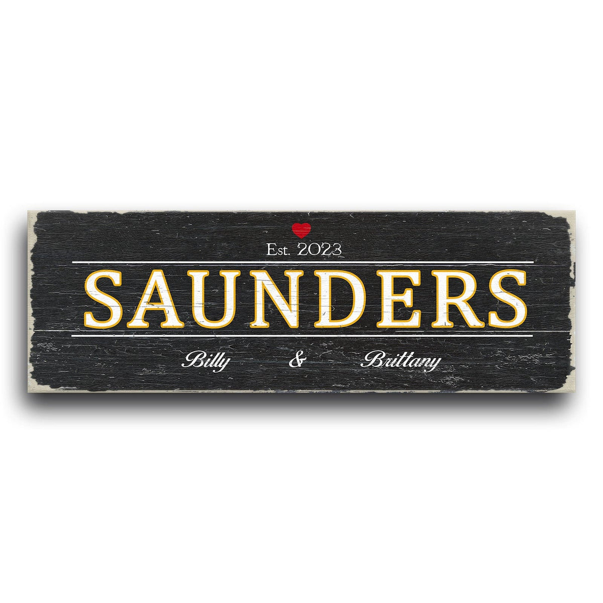 Personal-Prints art BLACK - 10"x30" Stretched Canvas Family Name Art