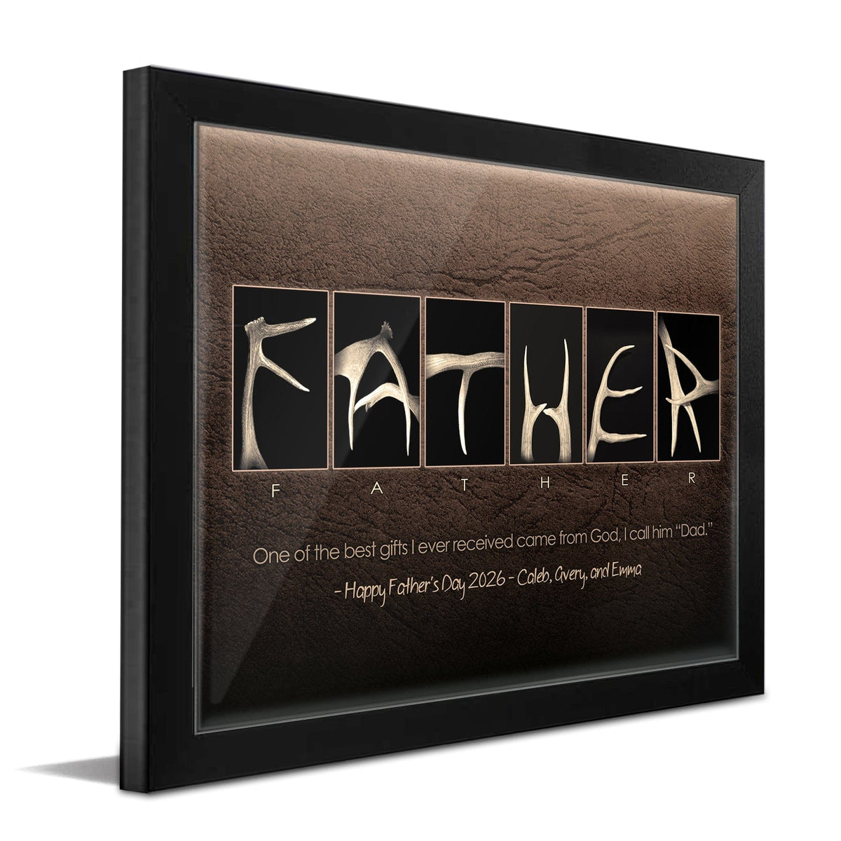 Personal-Prints art 11"x14" Framed Paper Print Father - Antler Theme Print