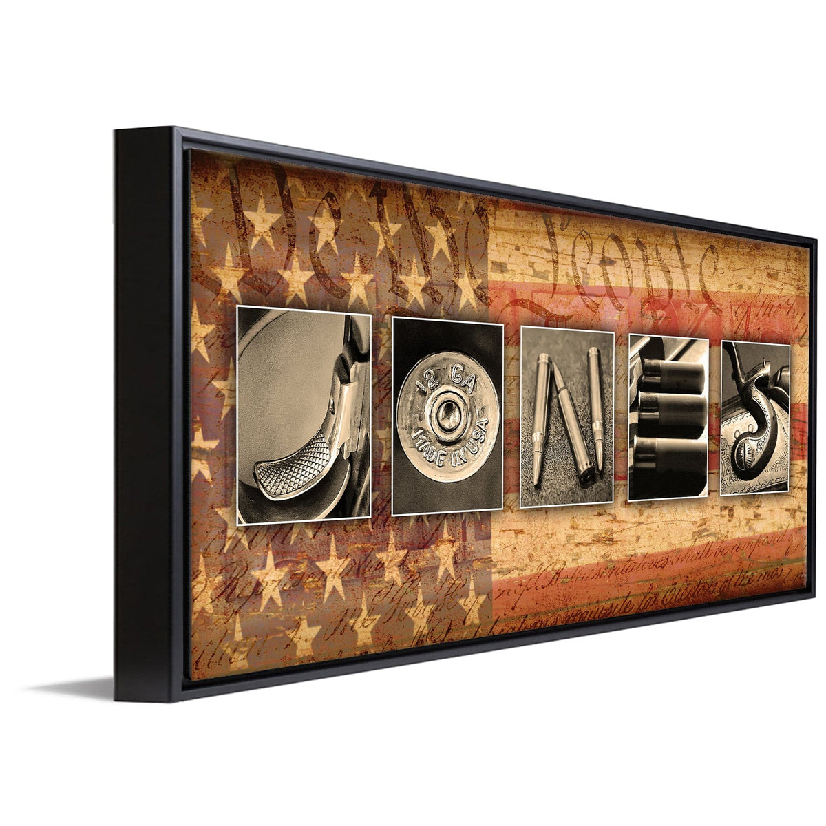 Personal-Prints art 16"x32" Float Framed Canvas Firearm Guns Name Art
