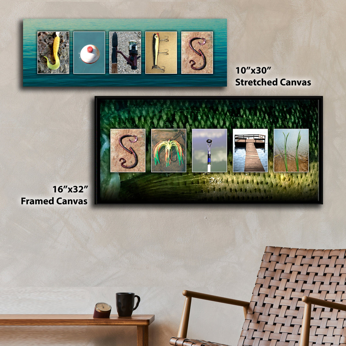 Personal-Prints art Fishing Letter Name Art