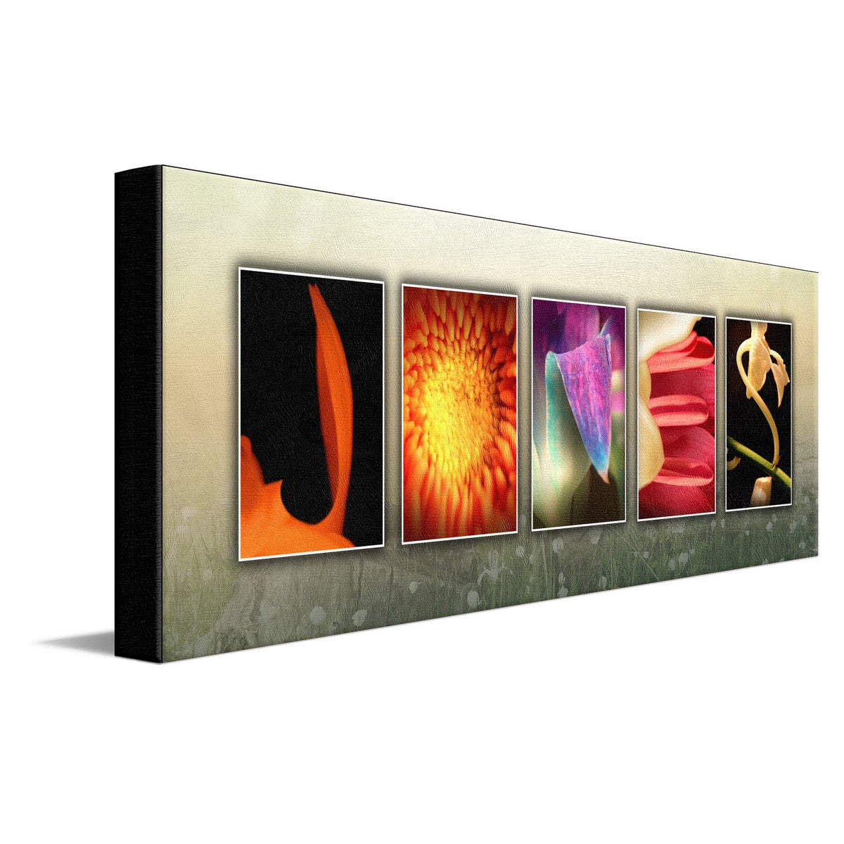 Personal-Prints art 10"x30" Stretched Canvas Floral Letter Name Art Print