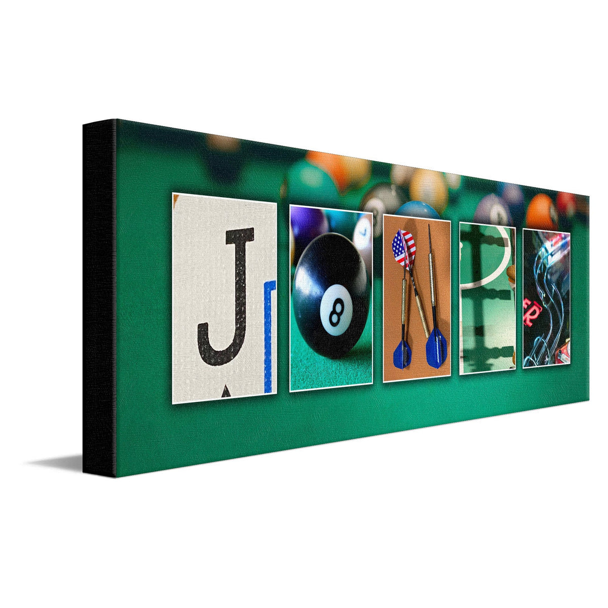 Personal-Prints art 10"x30" Stretched Canvas Game Room Name Art