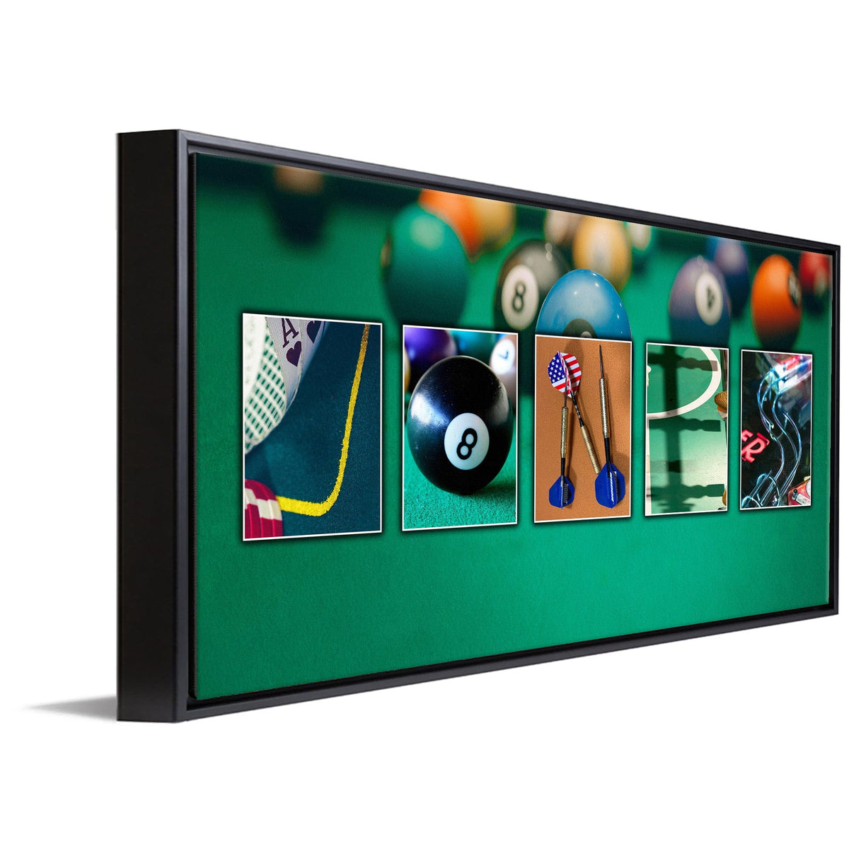 Personal-Prints art 16"x32" Float Framed Canvas Game Room Name Art