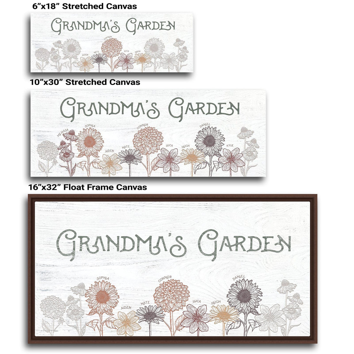Personal-Prints art Grandma's Garden Personalized Gift