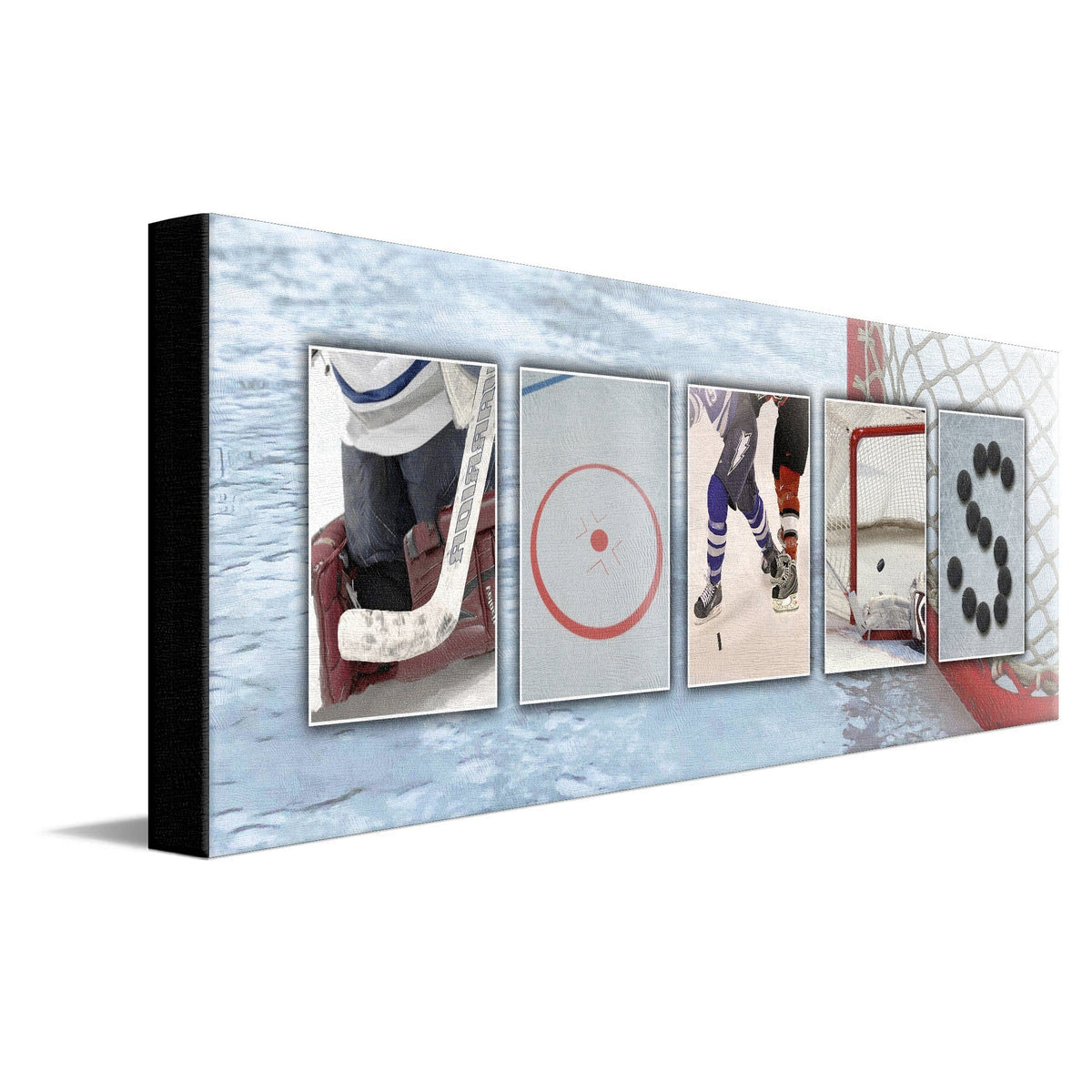 Personal-Prints art 10"x30" Stretched Canvas Hockey Name Art Print