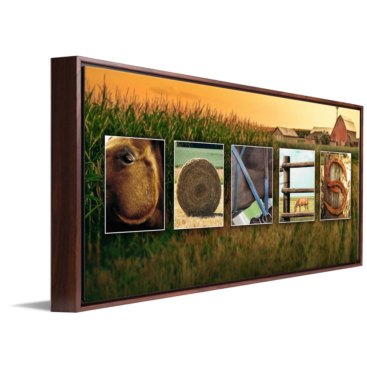 Personal-Prints art 16"x32" Float Framed Canvas Horse Country Western Letter Art