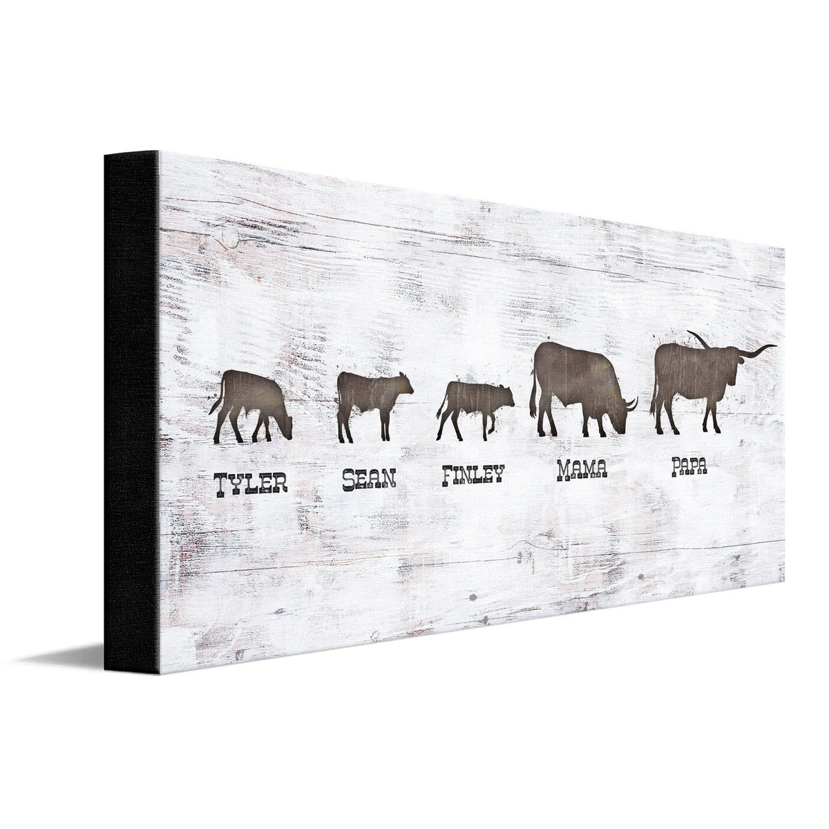 Personal-Prints art Longhorn Family Silhouettes