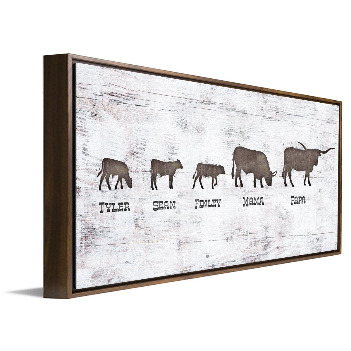 Personal-Prints art Longhorn Family Silhouettes