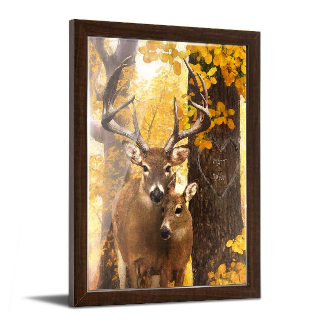 Personal-Prints art 14"x17" Framed Under Acrylic Love you DEERly