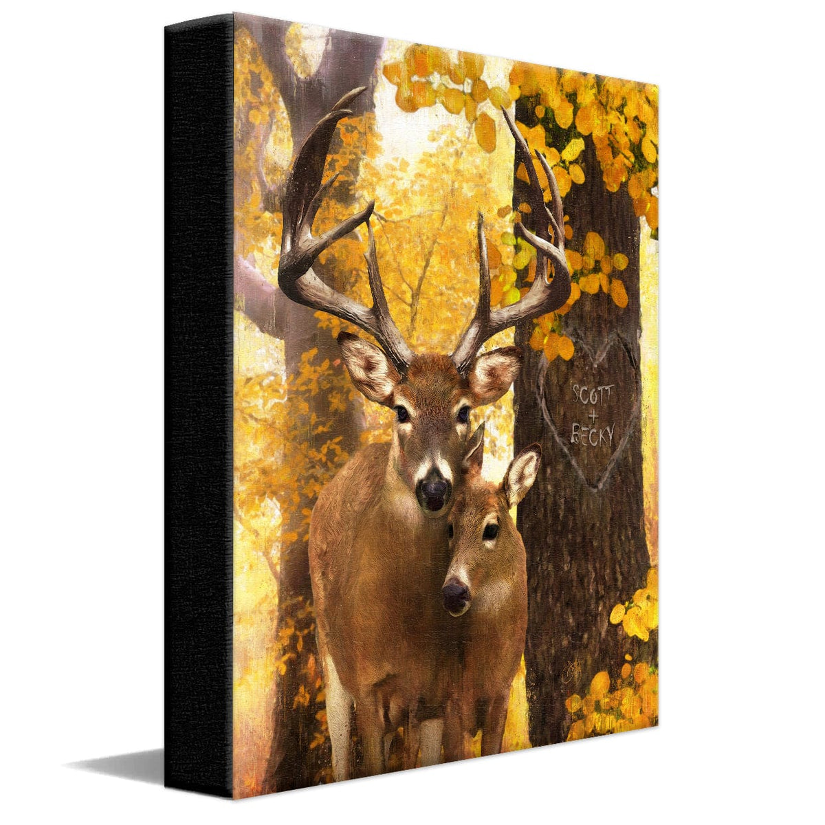 Personal-Prints art 11"x14" Stretched Canvas Love you DEERly