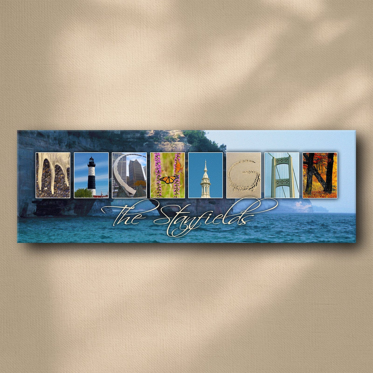 Personal-Prints art MICHIGAN - State Name Art