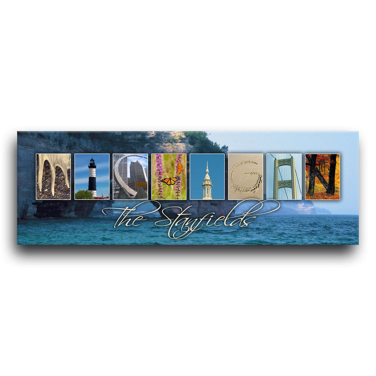 Personal-Prints art MICHIGAN - State Name Art