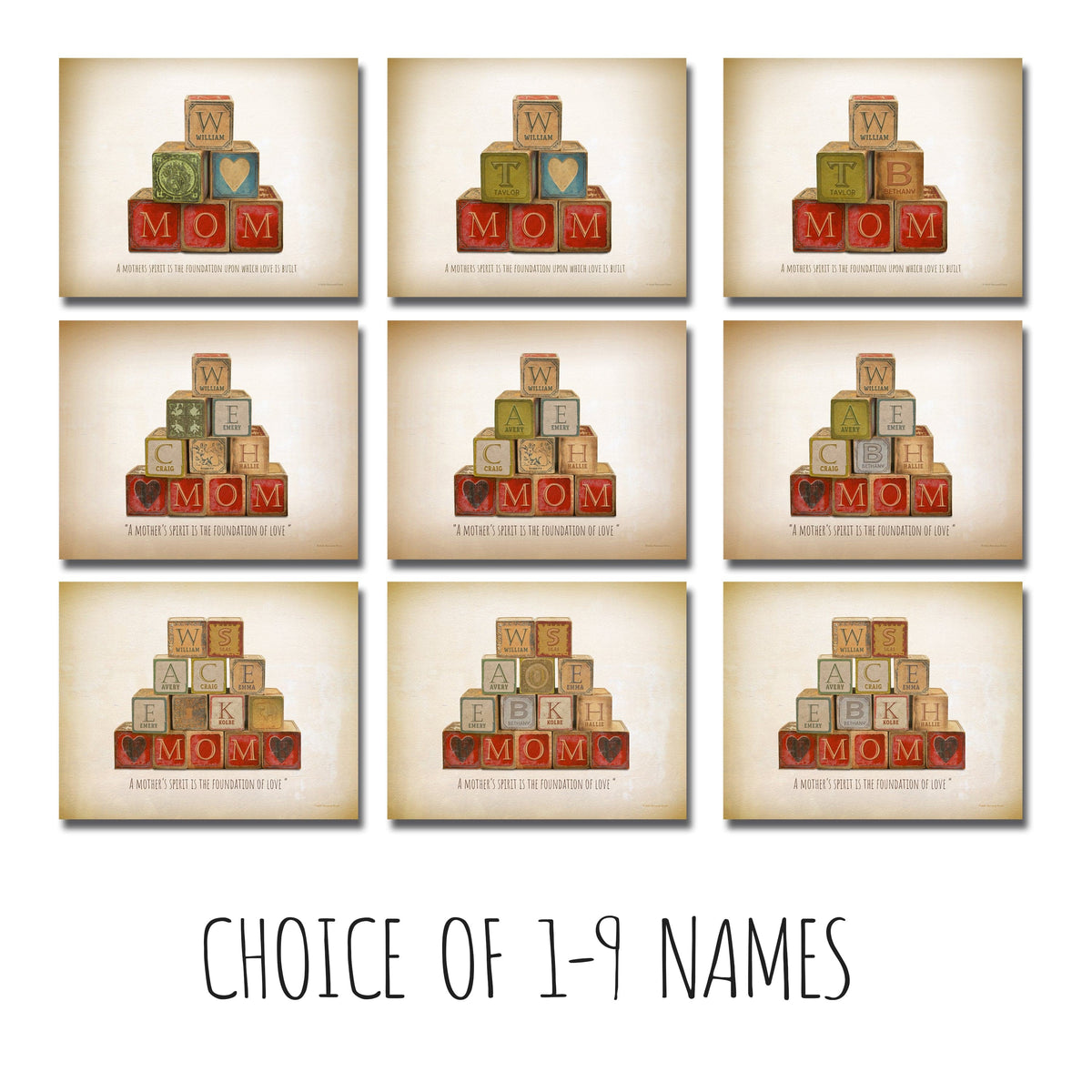 Personal-Prints art Mom & Children Blocks