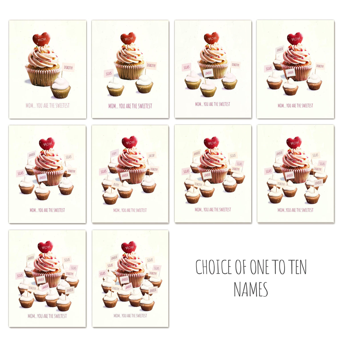 Personal-Prints art Mom & Children Cupcakes