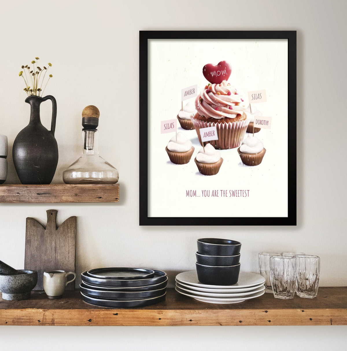 Personal-Prints art Mom & Children Cupcakes