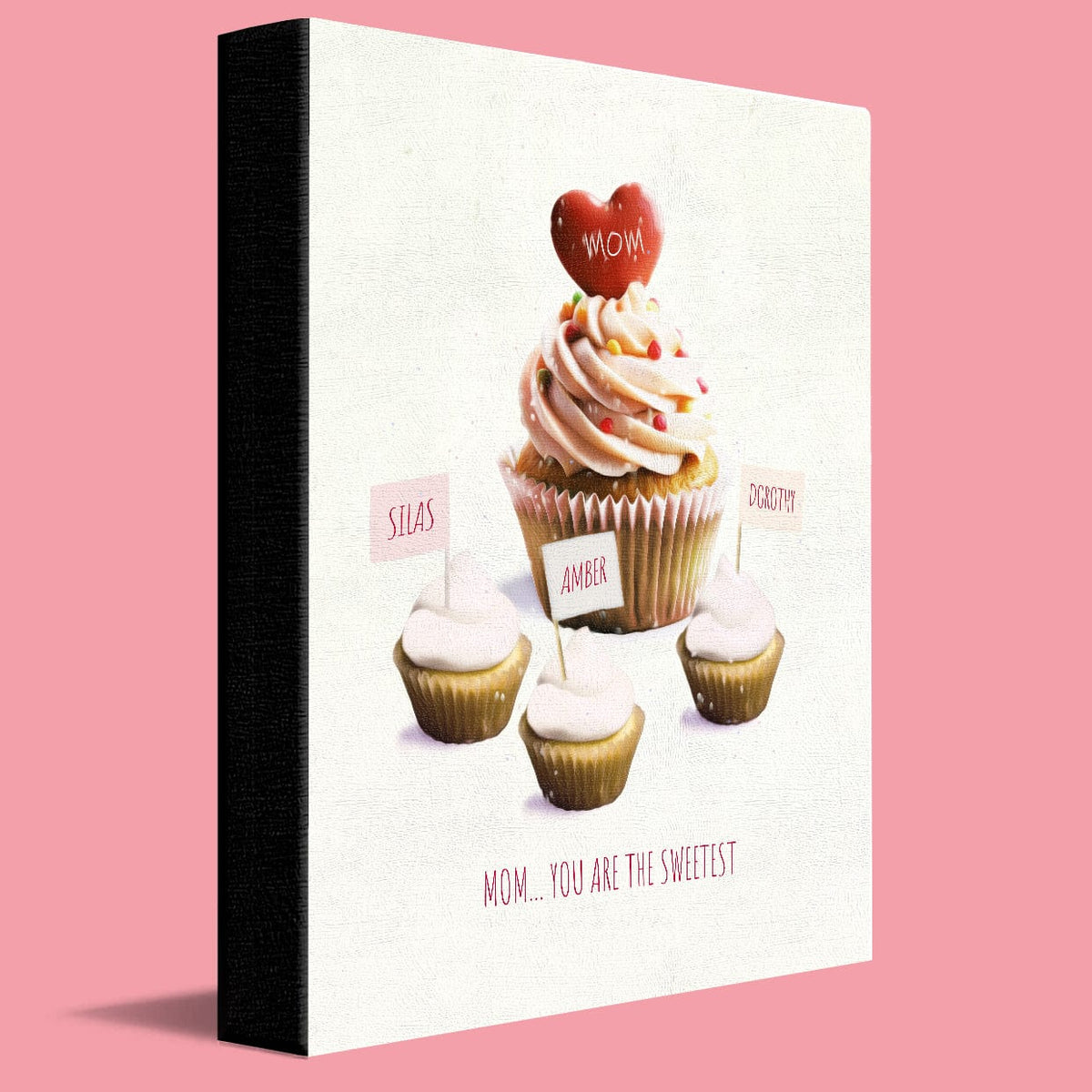 Personal-Prints art 11"x14" Stretched Canvas Mom & Children Cupcakes