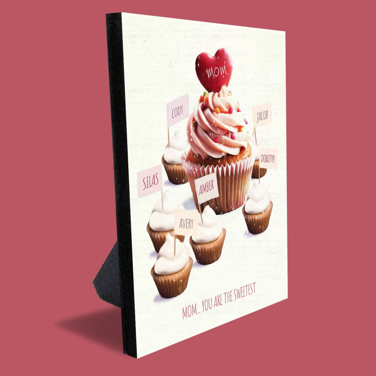 Personal-Prints art 8x10 Easel Backed Canvas Mom & Children Cupcakes