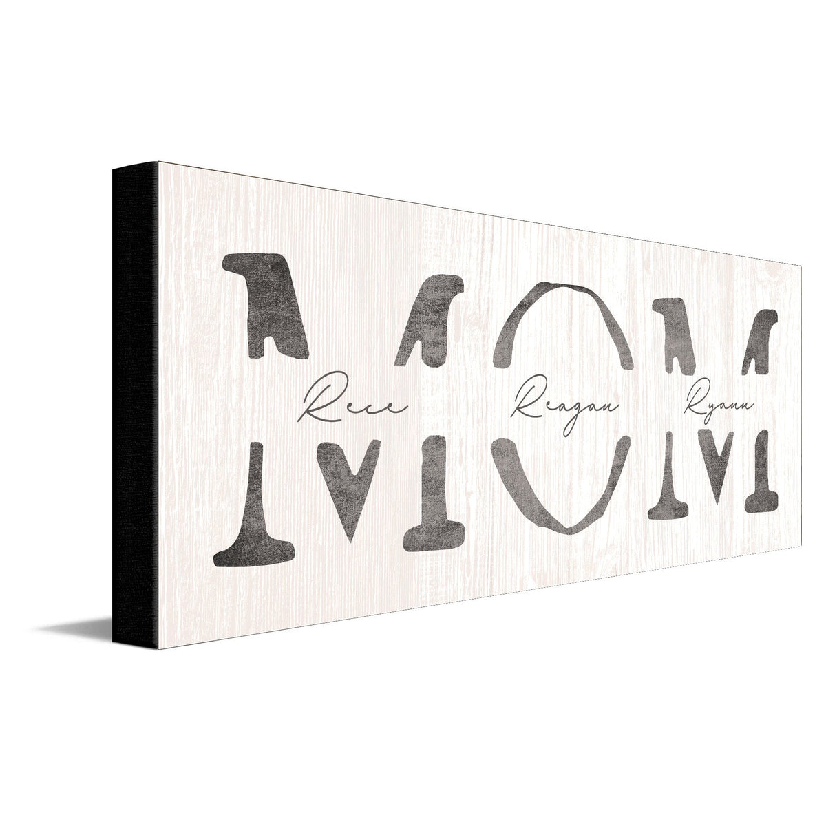 Personal-Prints art 10"x30" Stretched Canvas Mom & Children Personalized Sign