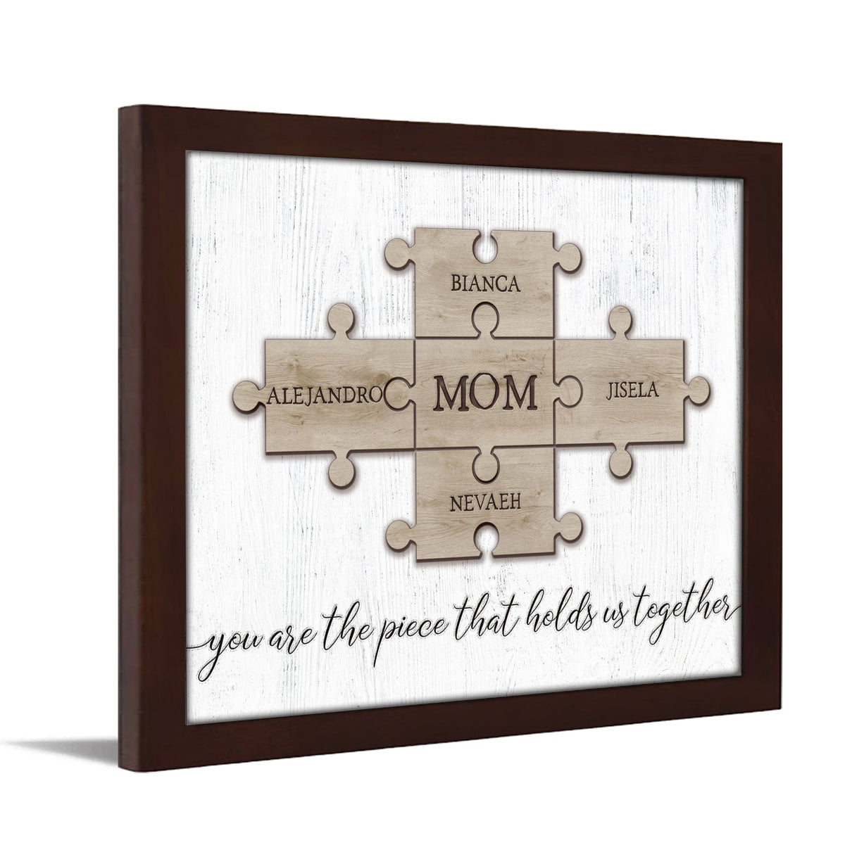 Personal-Prints art 11"x14" Framed Behind Acrylic Mom & Children Puzzle Pieces