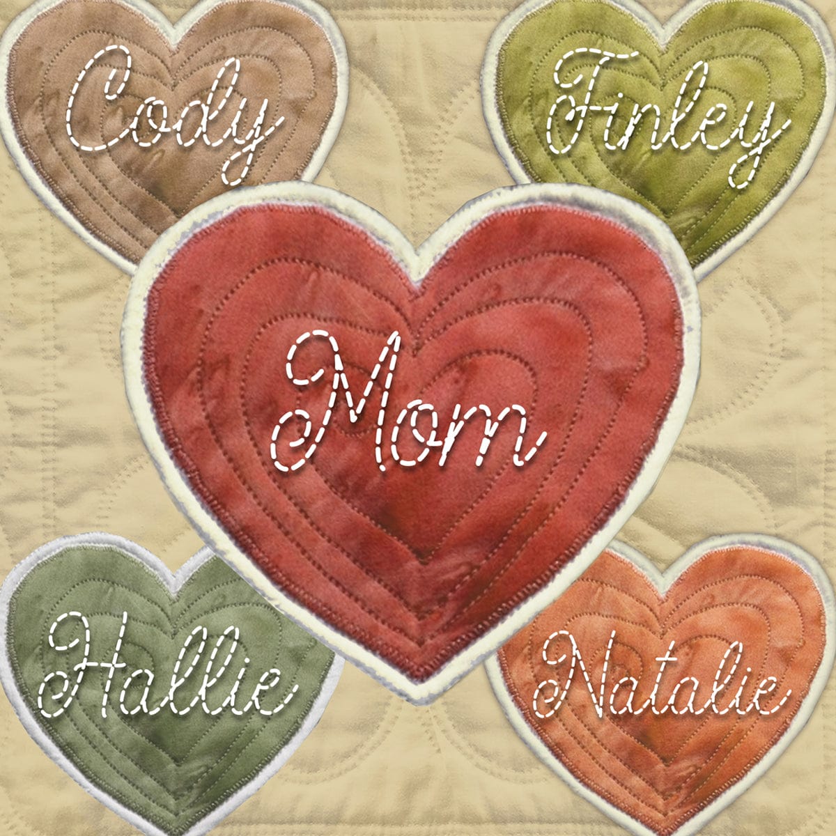 Personal-Prints art Mom & Children Stitched Together