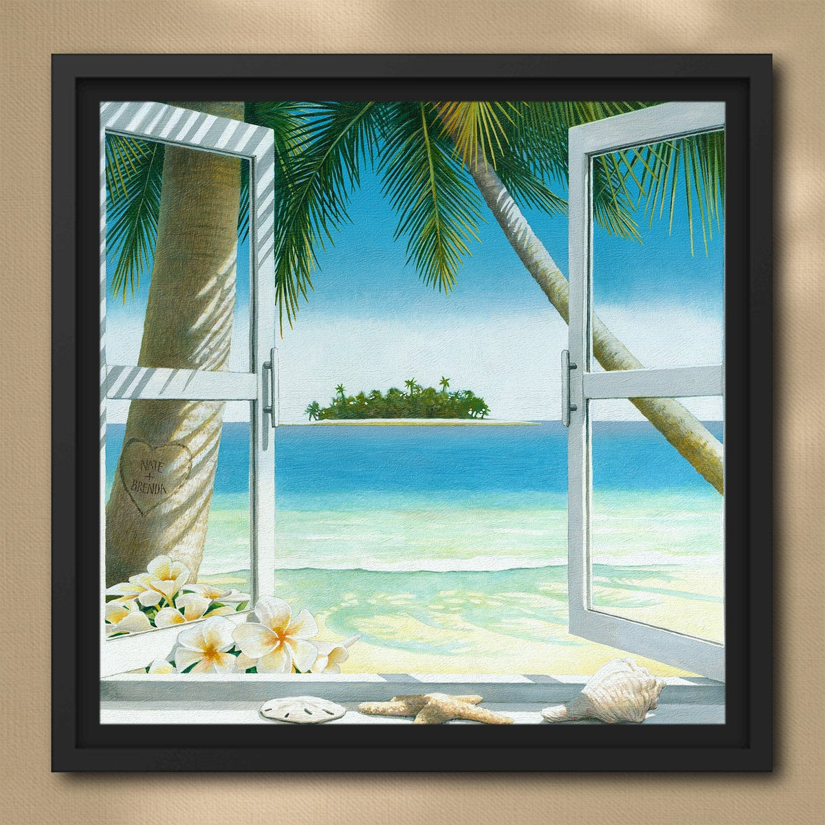 Personal-Prints art 24"x24" Float Framed Canvas Our Island Getaway