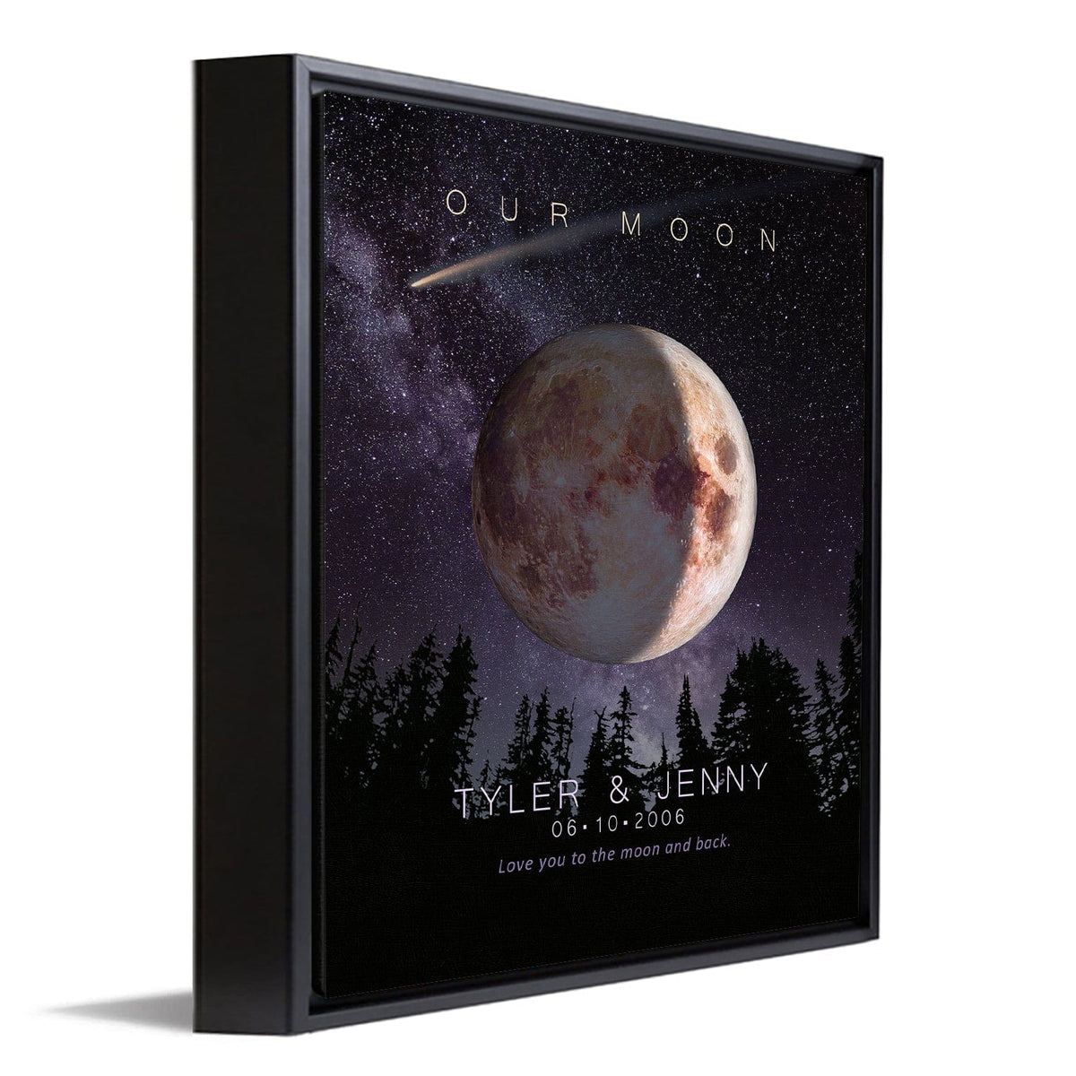 Personal-Prints art 12"x16" Float Framed Canvas Our Moon - Personalized Gift