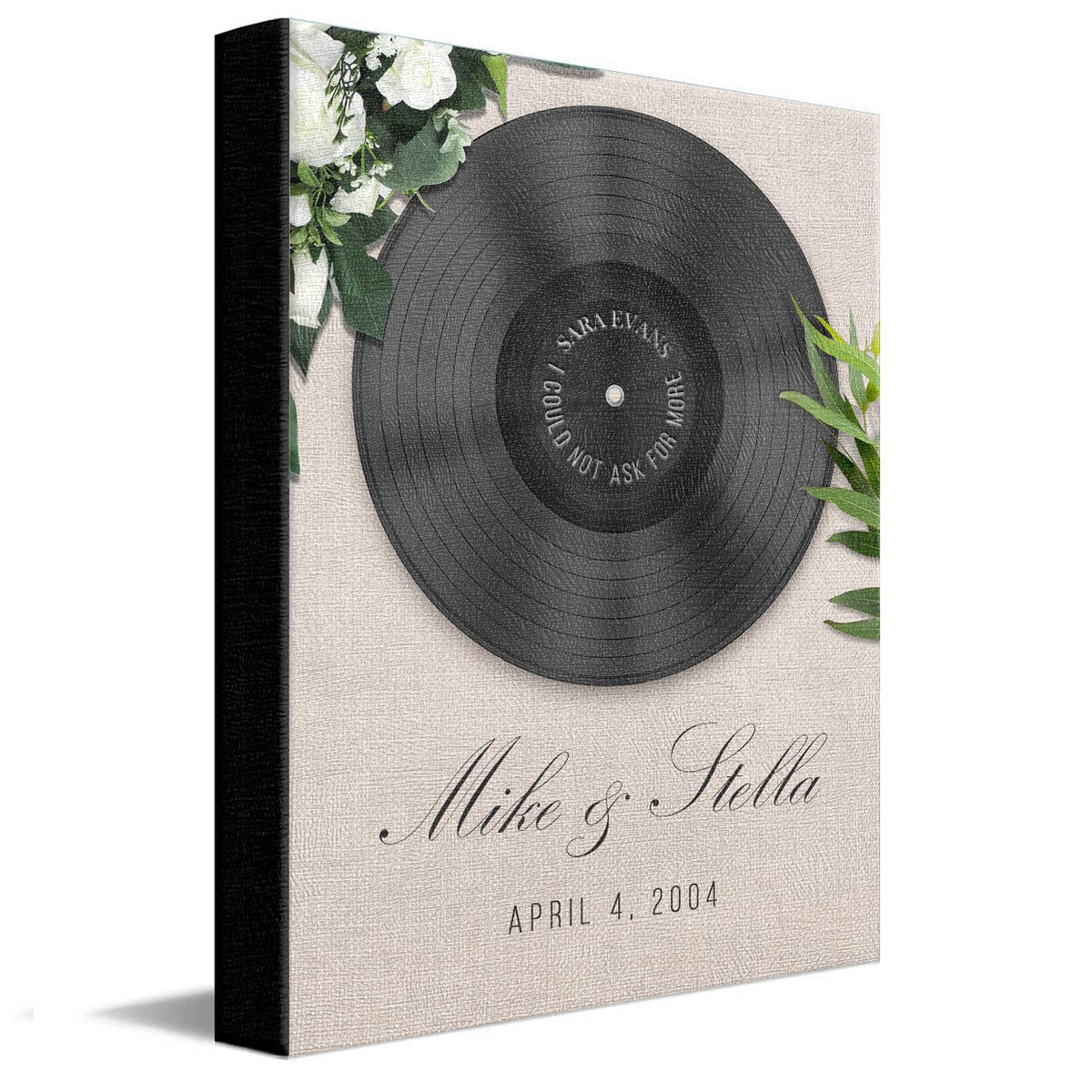 Personal-Prints art 11"x14" Stretched Canvas Our Song (Black Vinyl)