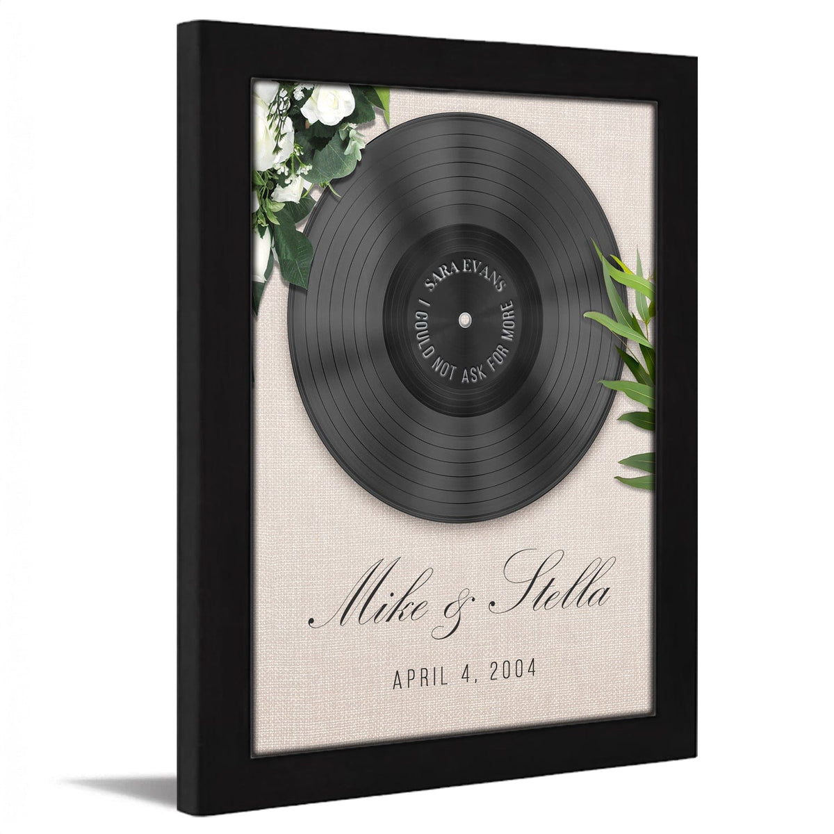 Personal-Prints art 11"x14" Framed Behind Acrylic Our Song (Black Vinyl)