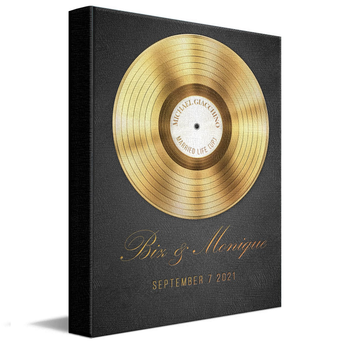 Personal-Prints art 16"x20" Stretched Canvas Our Song (Gold Vinyl)