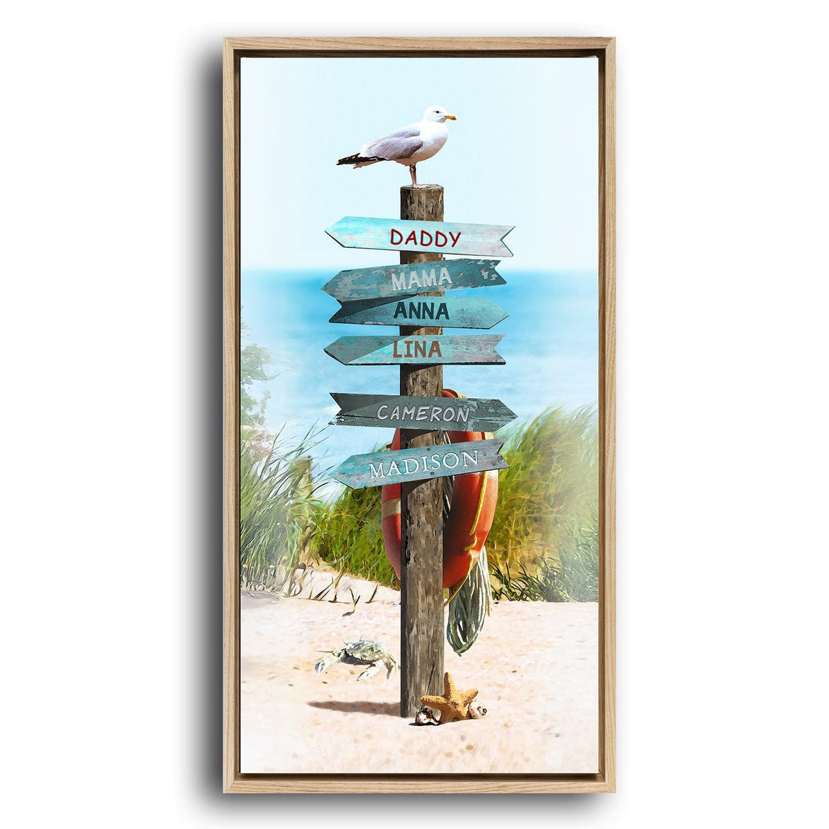 Personal-Prints art Personalized Sign on the Ocean Beach