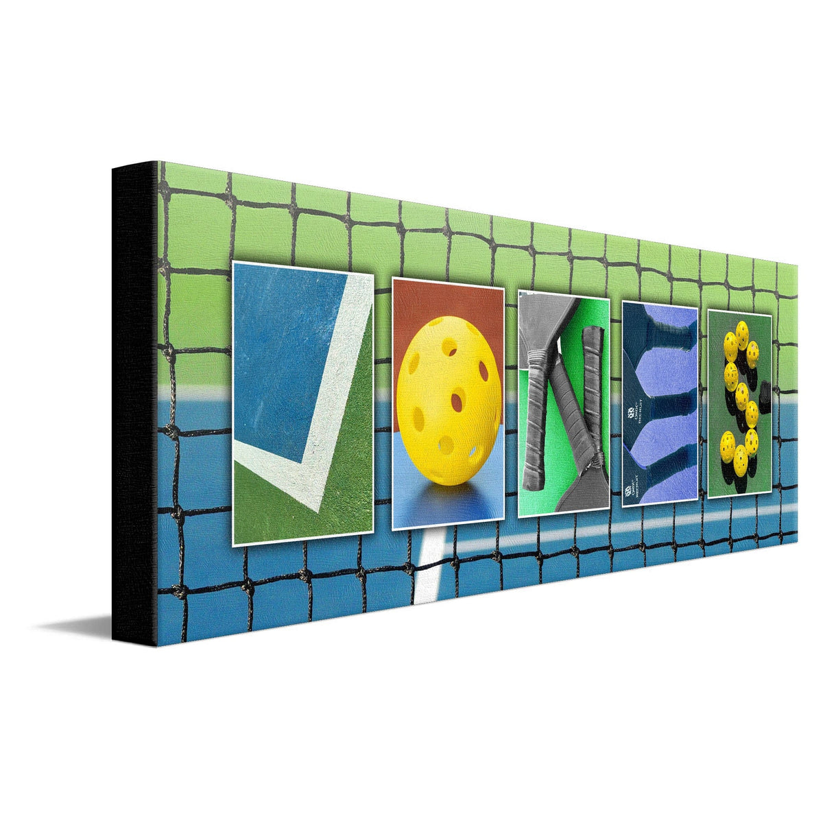 Personal-Prints art 10"x30" Stretched Canvas Pickleball Name Art Print