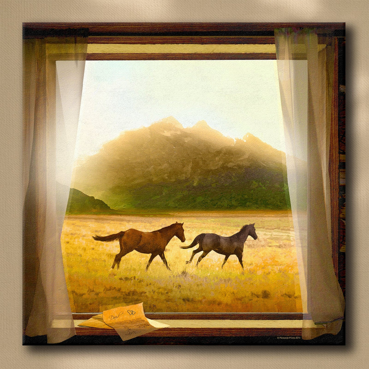 Personal-Prints art 32"x32" Stretched Canvas Running Free