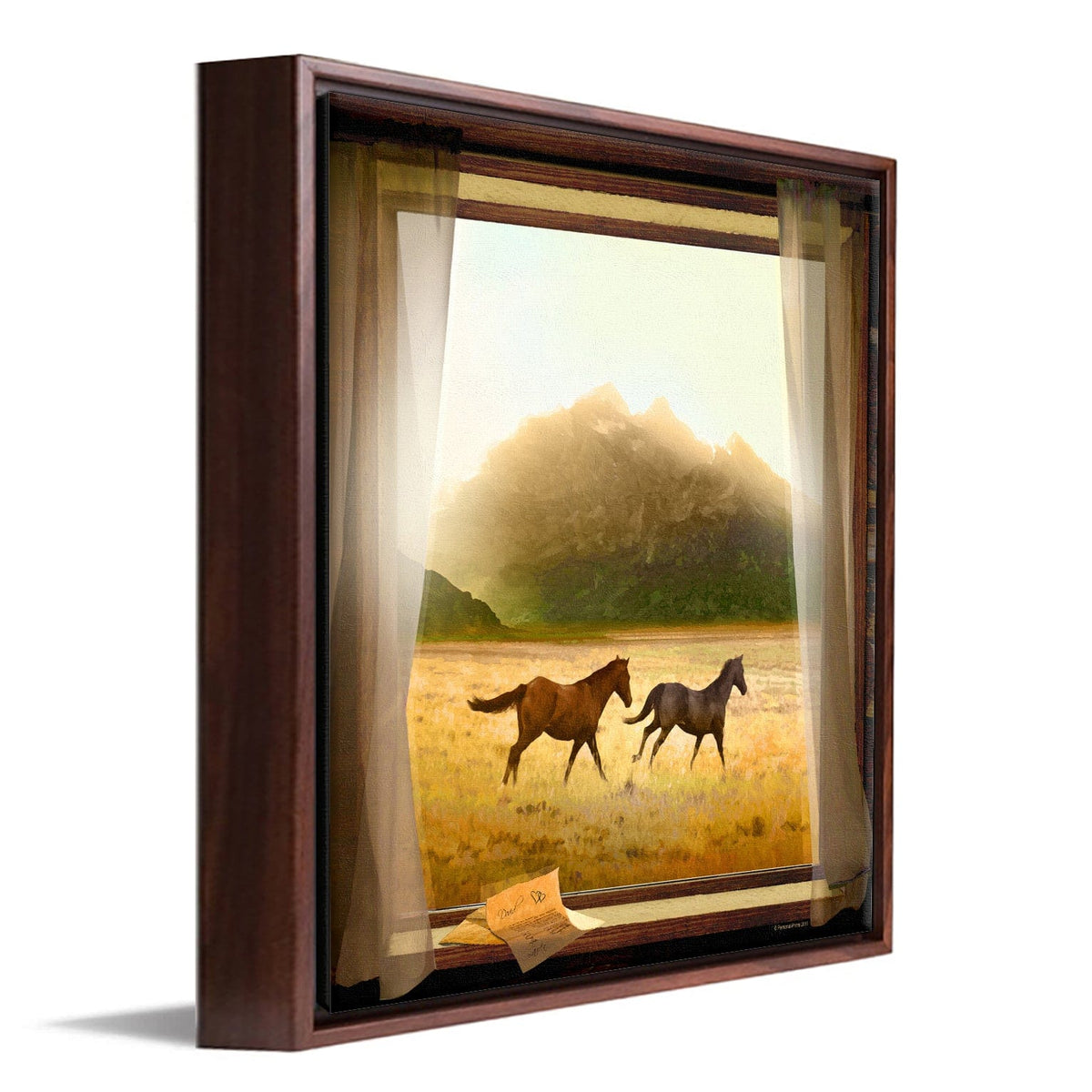 Personal-Prints art 14"x14" Float Framed Canvas Running Free