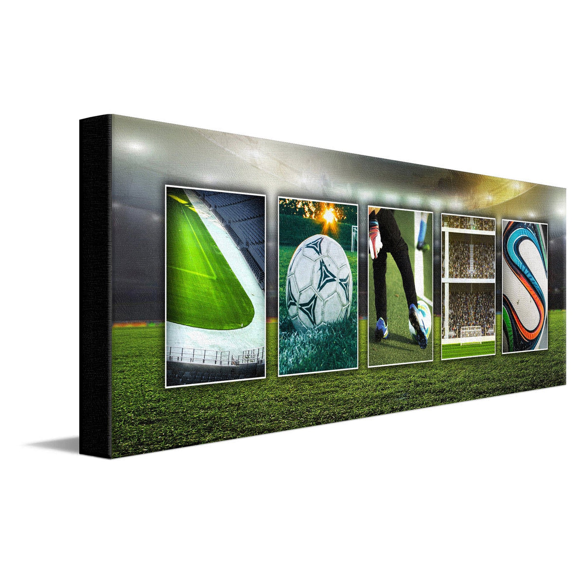 Personal-Prints art 10"x30" Stretched Canvas Soccer Name Art Print