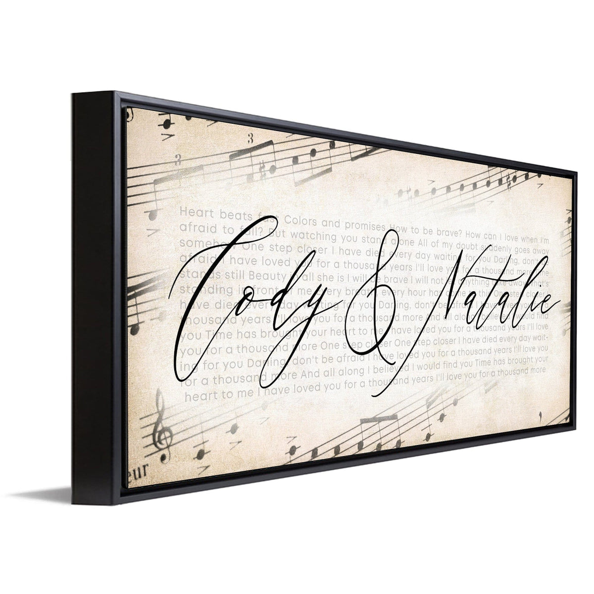 Personal-Prints art 16"x32" Float Framed Canvas Song Lyrics Personalized Gift