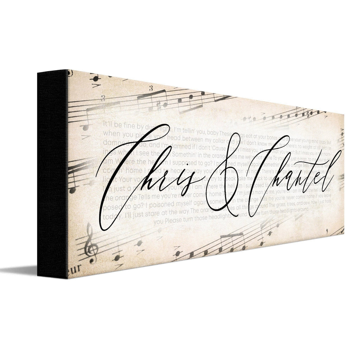 Personal-Prints art 6"x18" Stretched Canvas Song Lyrics Personalized Gift